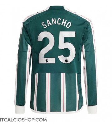 Manchester United Jadon Sancho #25 Seconda Maglia 2023-24 Manica Lunga